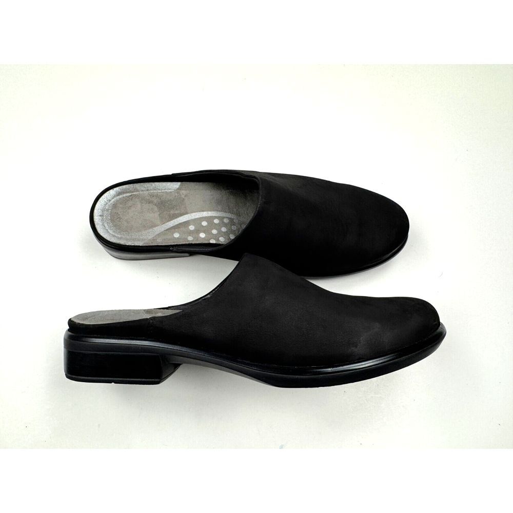 Naot Lodos Mules Women 42 US 11-11.5 Nubuck Leather Slip On Comfort Clogs Black